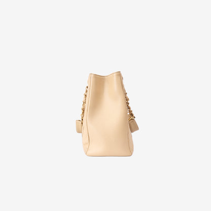 Chanel Grand Shopping Tote in Beige Caviar Leather with Gold Hardware