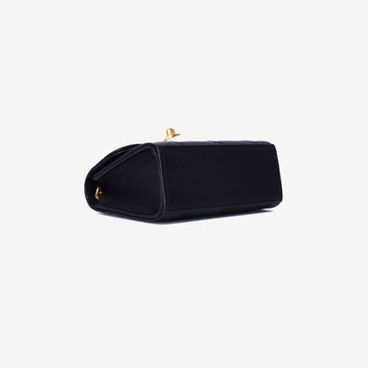 Chanel Coco Love Clutch on Chain in Black Lambskin Leather with Gold Hardware