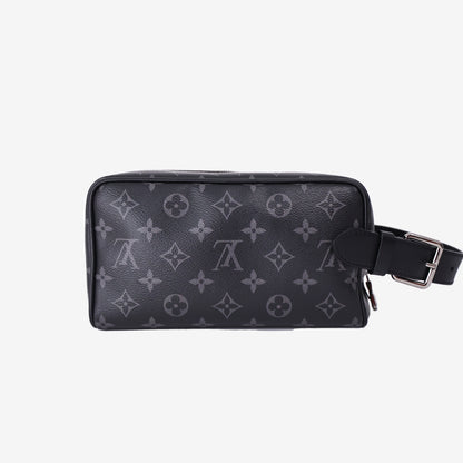 Louis Vuitton Locker Dopp Kit in Black Monogram Eclipse Canvas with Ruthenium Hardware