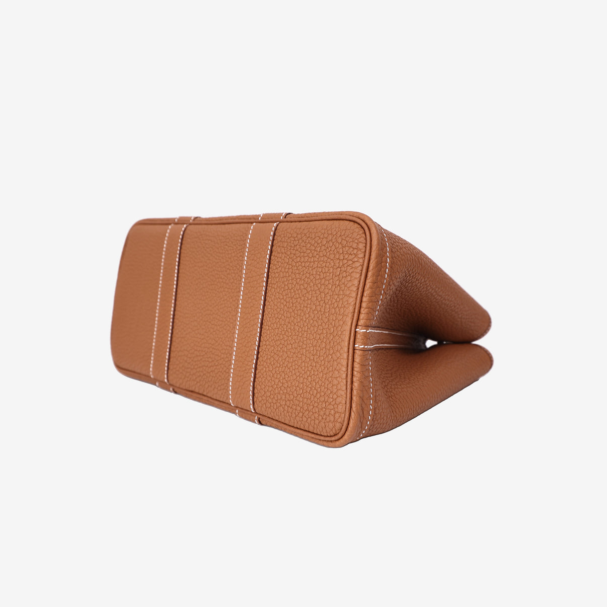 Hermès Garden Party 30 in Gold Negonda Leather with Palladium Hardware bottom side view