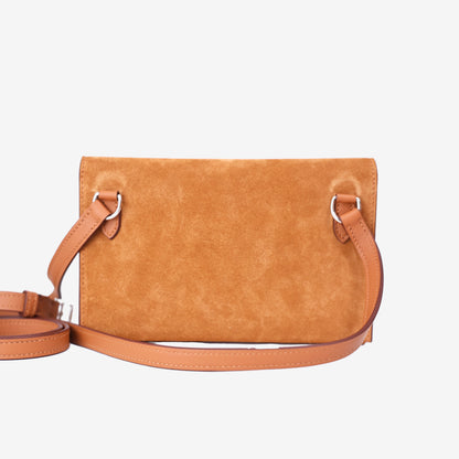 Hermès Snap Wallet in Sesame Veau Grizzly Suede and Swift Leather with Palladium Hardware