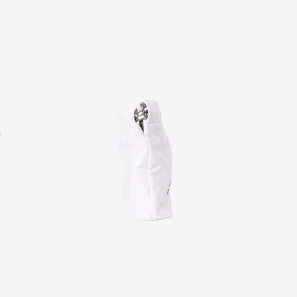Chanel 22 Mini Bag in White Lambskin Leather with Silver Hardware side view