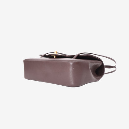 Chanel Preppy Coco Small in Dark Brown Calfskin Leather with Gold Hardware bottom side view