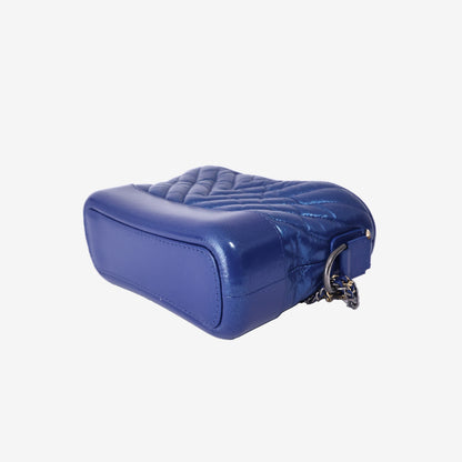 Chanel Gabrielle Small Hobo Bag in Blue Calfskin Leather with Mixed Hardware