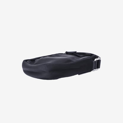AMI Paris Ami de Cœur Phone Pouch Bag in Black Polyamide/Cow Leather