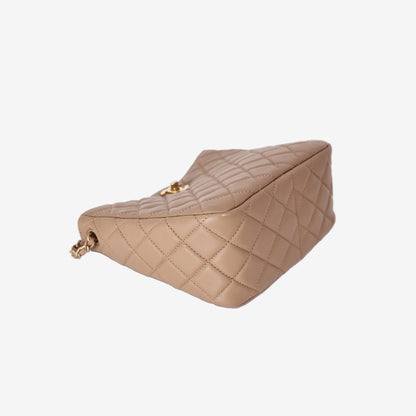 Chanel Pearl Crush Hobo Bag in Beige Lambskin Leather with Gold Hardware