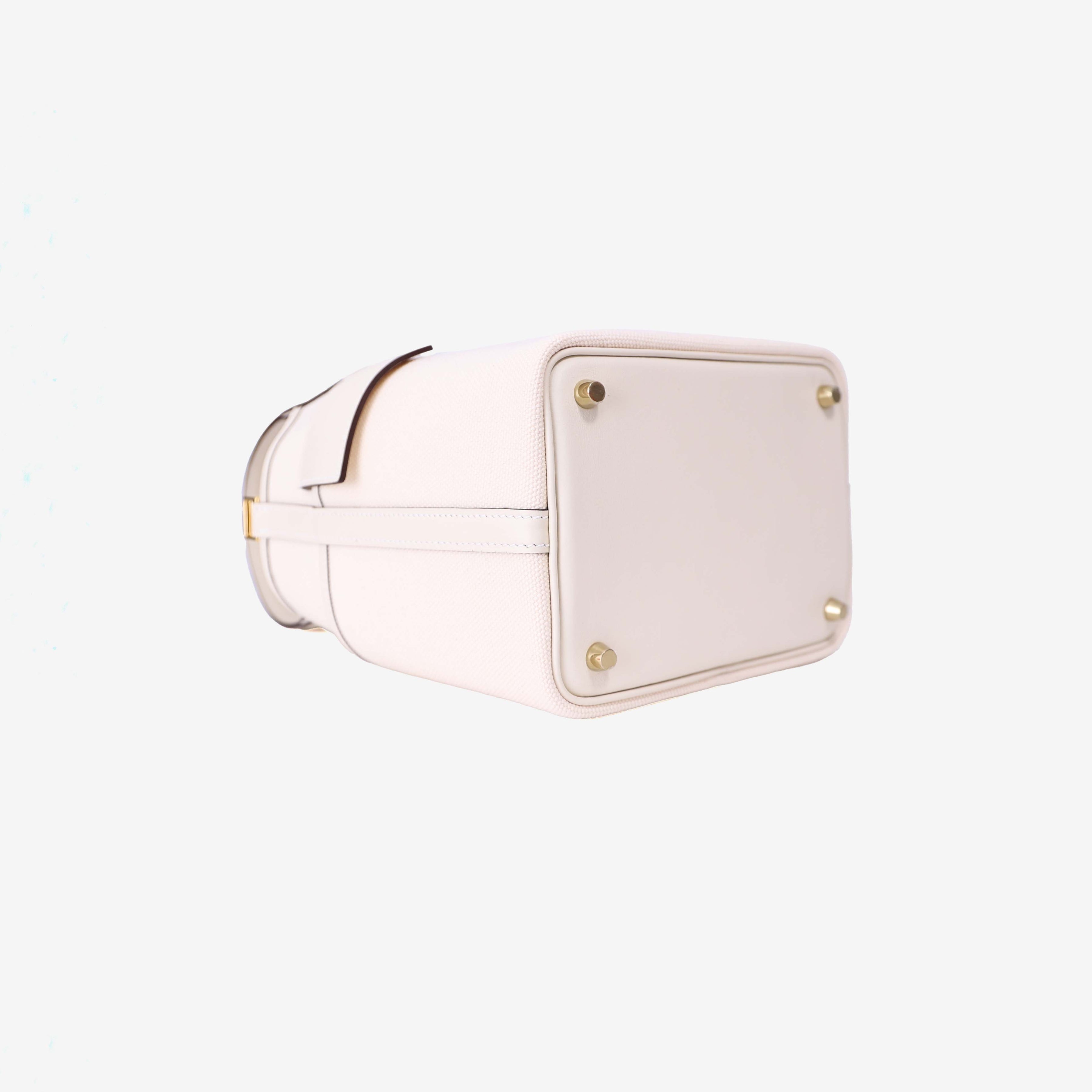 Hermès Picotin Cargo in Nata Swift Leather with Toile Canvas with Gold Hardware bottom side view
