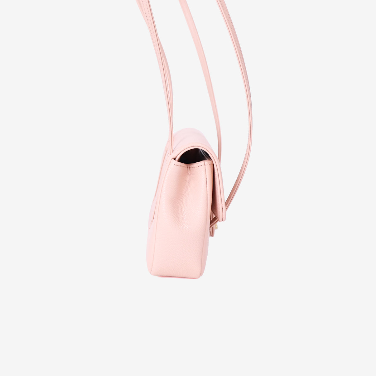 Chanel 26P Preppy Flap Mini Bag in Light Pink Calfskin Leather with Gold Hardware side view