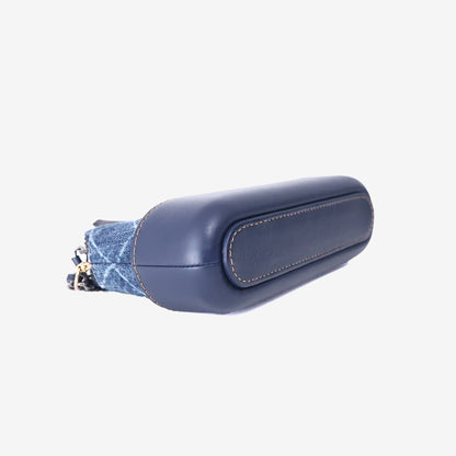 Chanel Gabrielle Clutch in Blue Quilted Denim/Calfskin Leather with Mixed Hardware