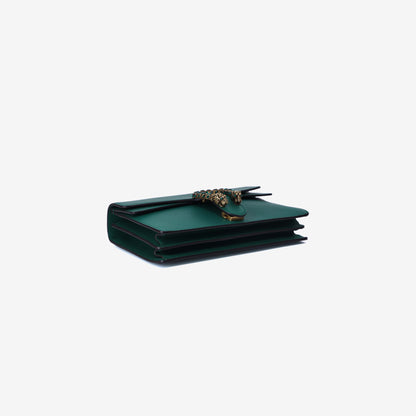 Gucci Dionysus Small Shoulder Bag in Green Grained Calfskin Leather with Silver Hardware bottom side view