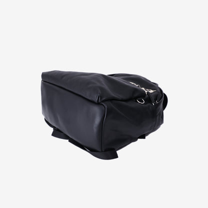Fendi Monster Rucksack Backpack in Black Calfskin Leather/Crocodile Leather with Silver Hardware