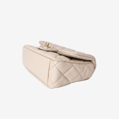 Chanel Sweetheart Flap Bag in Beige Caviar Leather with Gold Hardware