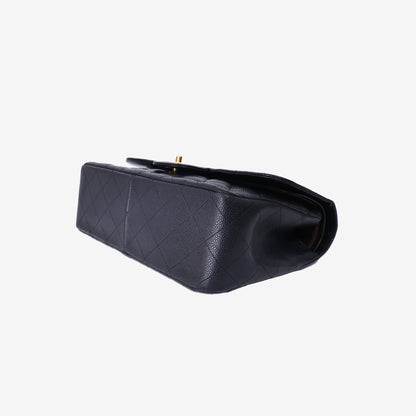 Chanel Classic Large Flap Bag in Black Caviar Leather with Gold Hardware