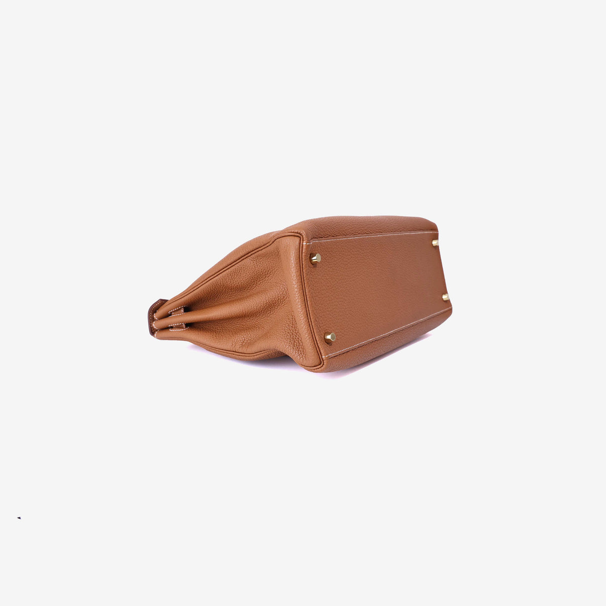 Hermès Kelly 35 in Gold Togo Leather with Palladium Hardware bottom side view