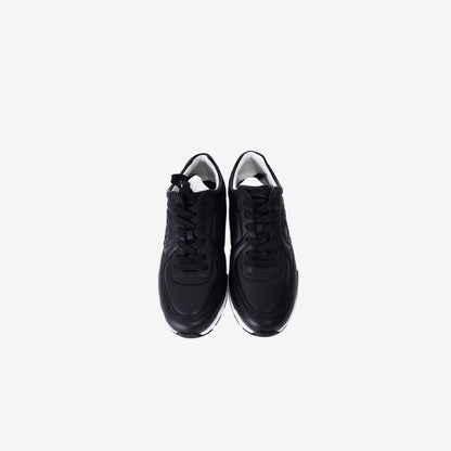 Chanel CC Leather Sneakers in Black Calfskin (Size 36.5)