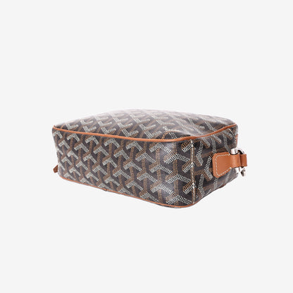 Goyard Cap-Vert PM Bag in Brown Goyardine Canvas with Silver Hardware