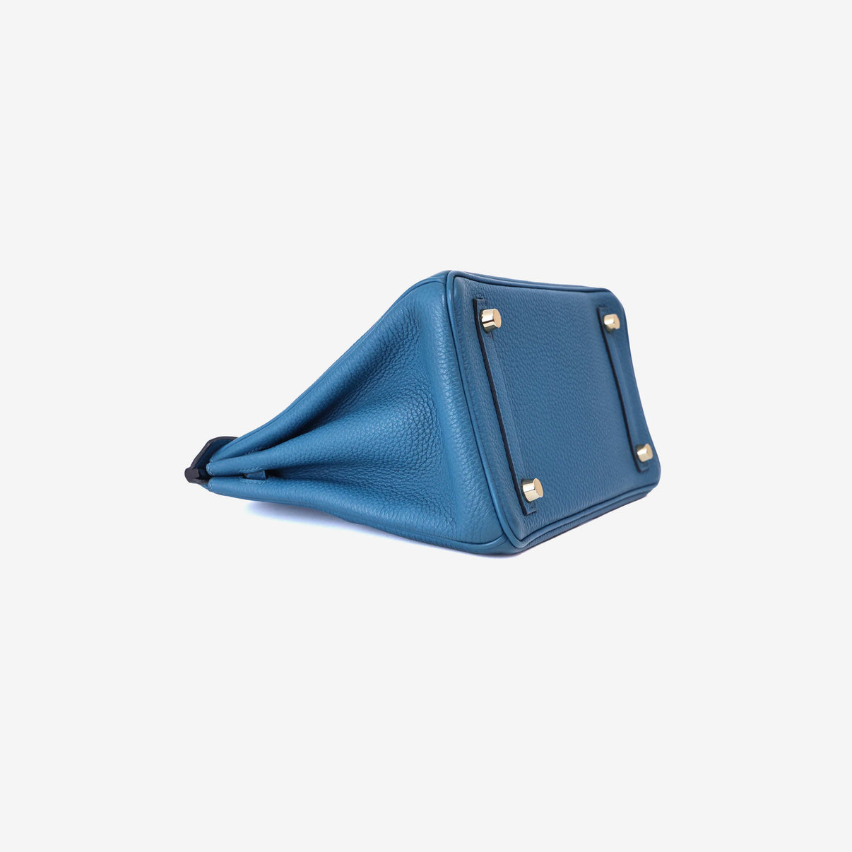 Hermès Birkin 25 in Bleu Togo Leather with Gold Hardware bottom side view