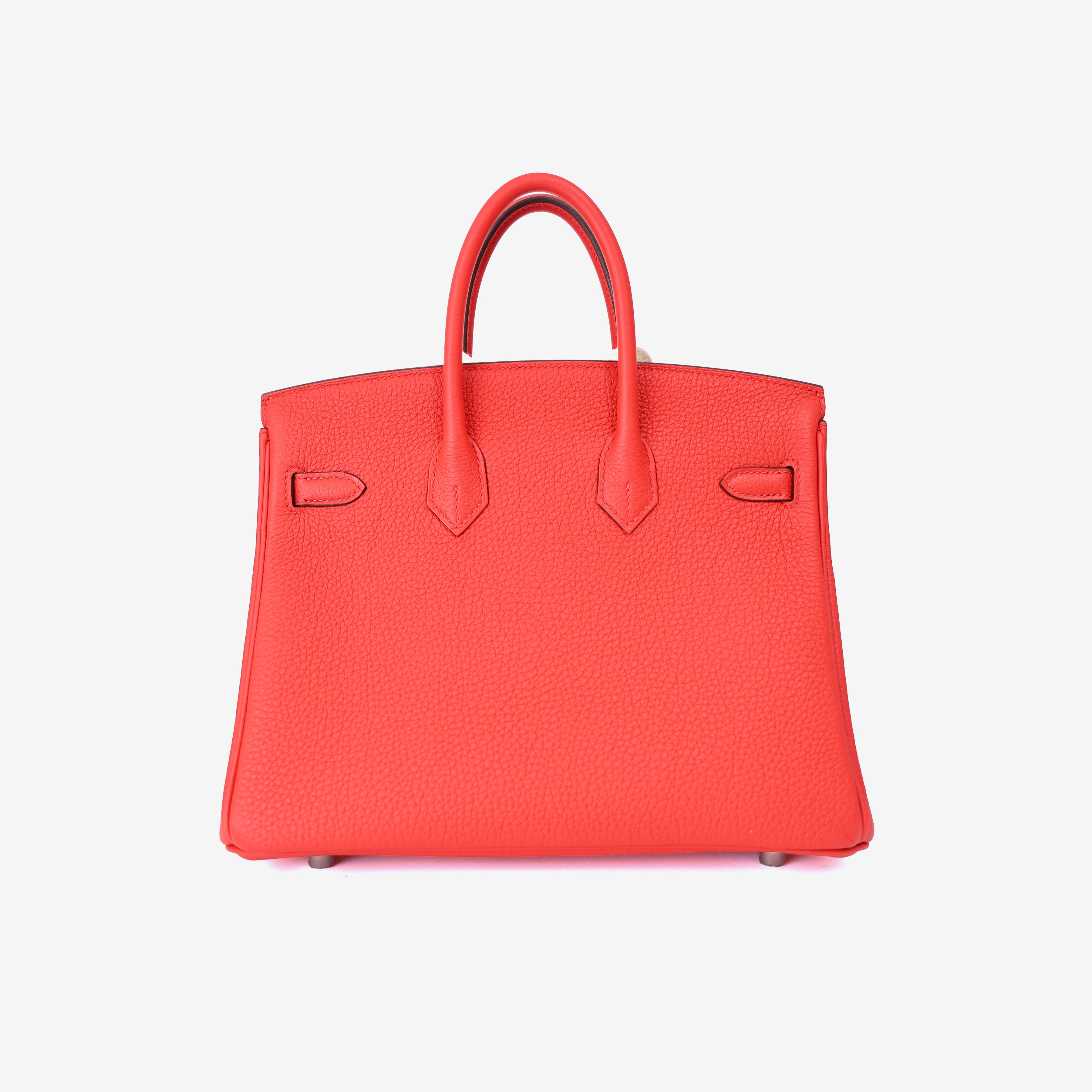 Hermès Birkin 25 in Rouge de Cœur Togo Leather with Palladium Hardware back view