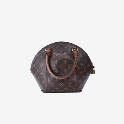 Louis Vuitton Ellipse PM Bag in Brown Monogram Coated Canvas with Gold Hardware