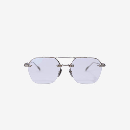 Chrome Hearts Fluid Frame Glasses in Silver Metal side view front view