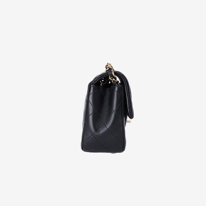 Chanel Classic Flap Mini in Black Lambskin Leather with Gold Hardware