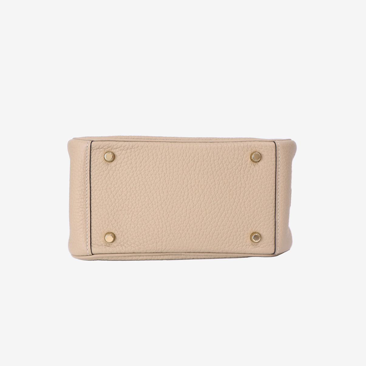 Hermès Mini Lindy in Trench Clemence Leather with Gold Hardware bottom view