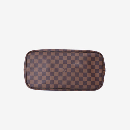 Louis Vuitton Neverfull Tote Bag in Brown Monogram Canvas Leather with Gold Hardware bottom view