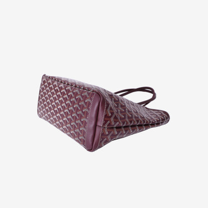 Goyard Saint Louis PM Tote in Burgundy Goyardine Canvas with Silver Hardware