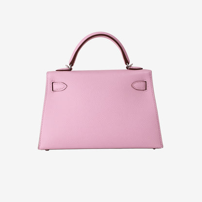 *HOT* Hermès Mini Kelly 20 in Mauve Sylvestre Epsom Leather with Palladium-Plated Hardware