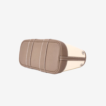 Hermès Mini Garden Party in Vanille Toile Officier and Etoupe Veau Negonda Leather