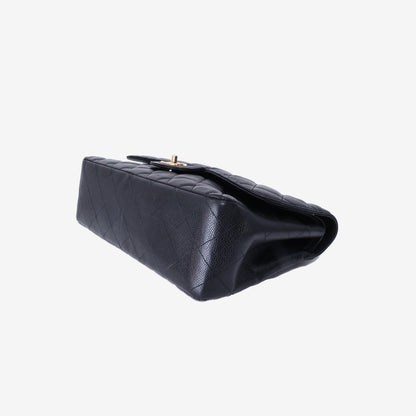 Chanel Jumbo Classic Flap Bag in Black Caviar Leather with Gold Hardware