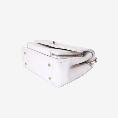 Chanel Business Affinity Flap Bag in White Caviar Leather with Gold Hardware