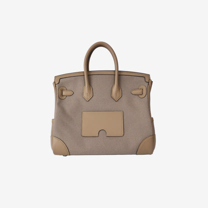 Hermès Birkin Cargo 25 in Beige Marfa Toile Goéland and Veau Swift Leather with Palladium-Plated Hardware