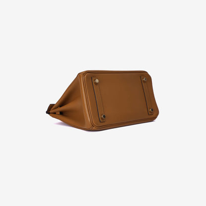 Hermès Birkin 25 in Bronze Doré Swift Leather with Gold Hardware bottom side view