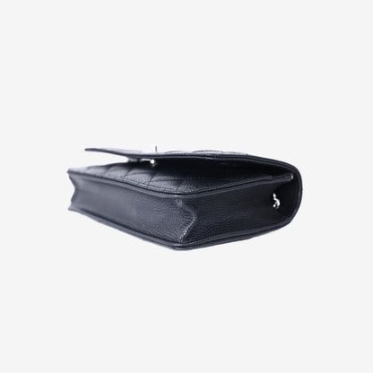 Chanel Classic Wallet on Chain in Black Caviar Leather with Silver Hardware