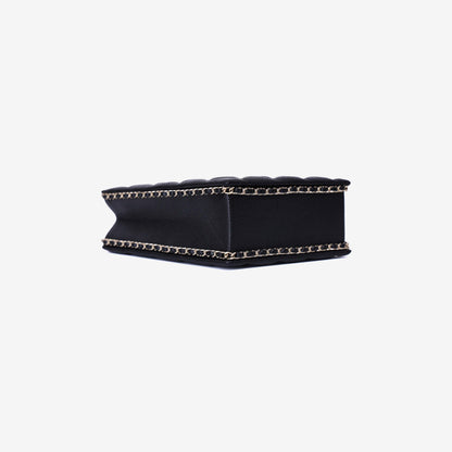 Chanel Evening Box Bag in Black Caviar Leather with Gold Hardware