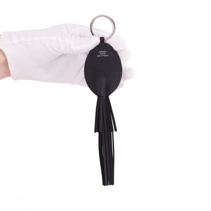 Hermès Poulpe Key Ring in Noir and Blanc Epsom Calfskin and Milo Lambskin