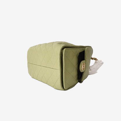 Chanel 25 Hobo Bag Small in Green Caviar Leather with Gold Hardware