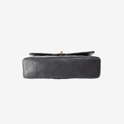 Chanel Classic Double Flap Medium in Black Caviar Leather with Gold Hardware