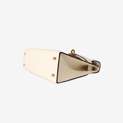 Hermès Mini Kelly 20 in Nata Epsom Leather with Gold-Plated Hardware