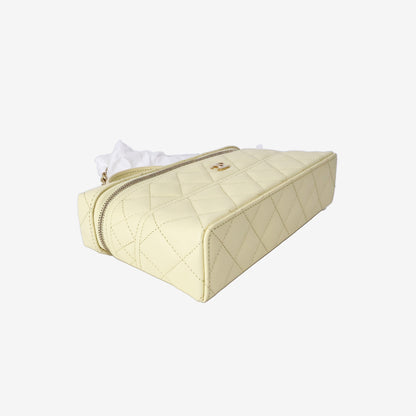 Chanel Vanity Bag in Lemon Yellow Caviar Leather with Gold Hardware