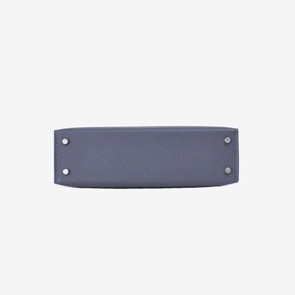 Hermès Mini Kelly 20 in Ardoise Epsom Leather Electrum Hardware bottom view