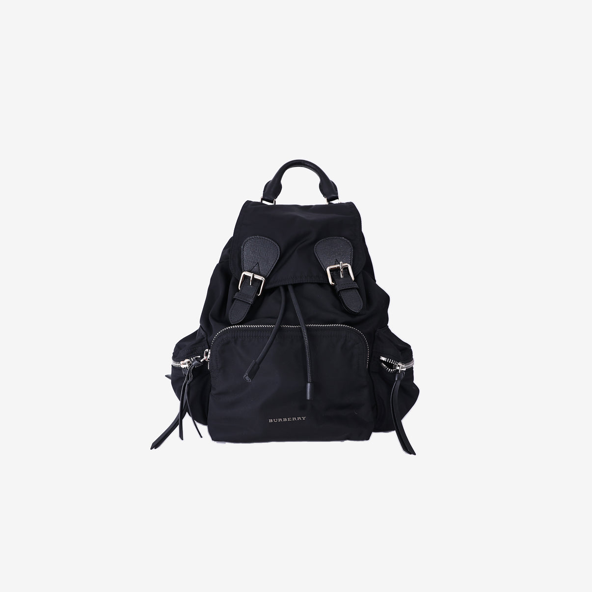 burberry leather backpack purse solid BLACK Leather backpack