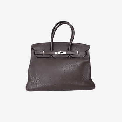 Hermès Birkin in Brown Togo Leather with Palladium Hardware front view