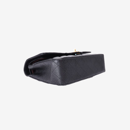 Chanel Classic Medium Double Flap Bag in Black Caviar Leather with Gold Hardware