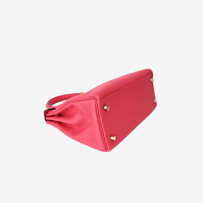 Hermès Kelly 28 in Framboise Clemence Leather with Gold Hardware