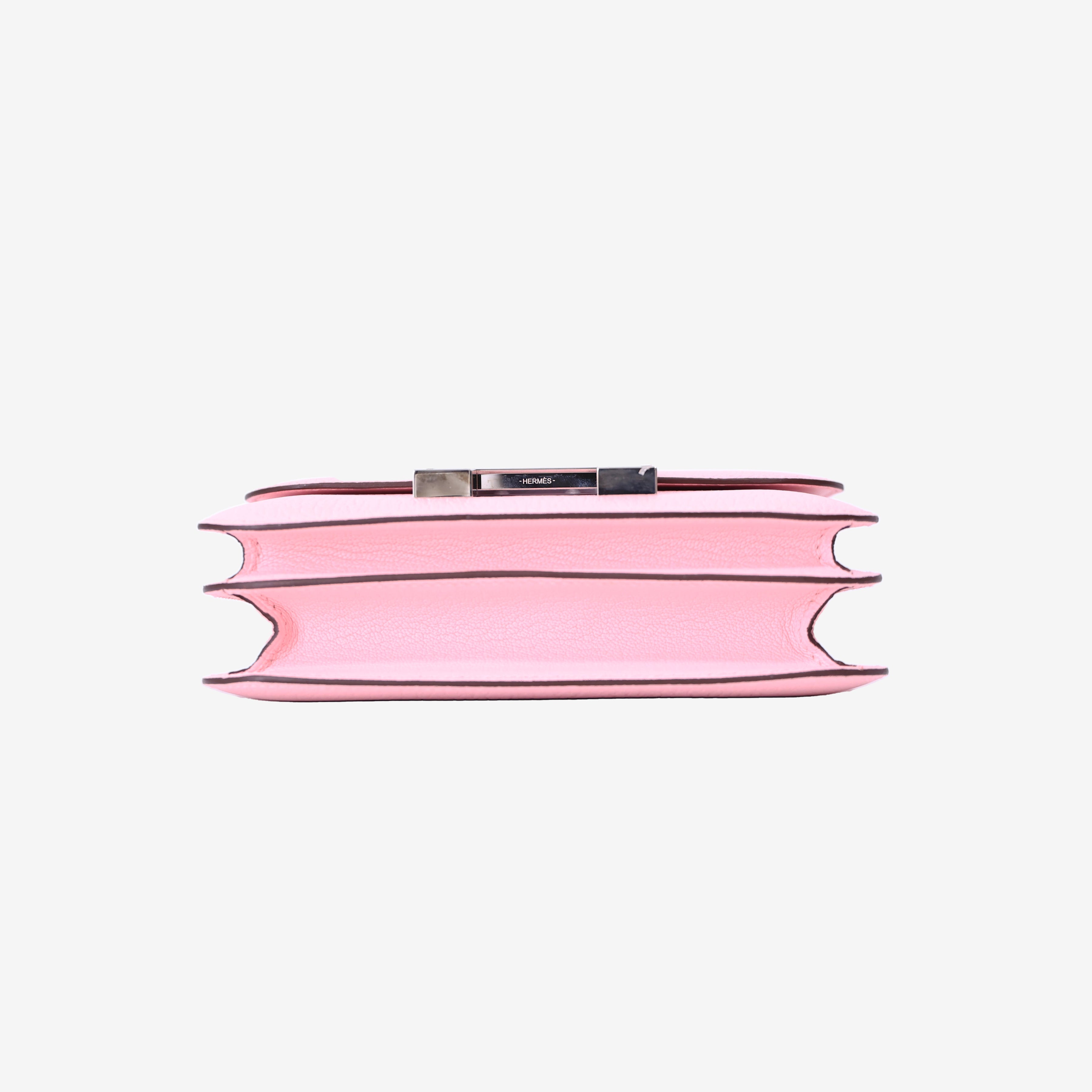 Hermès Constance 18 in Sakura Pink Chevre Mysore Leather with Palladium Hardware bottom view