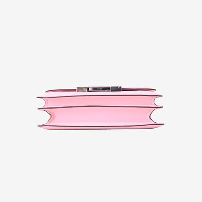 Hermès Constance 18 in Sakura Pink Chevre Mysore Leather with Palladium Hardware bottom view