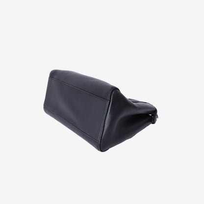 Fendi Peekaboo Mini Bag in Black Calfskin Leather with Gold Hardware