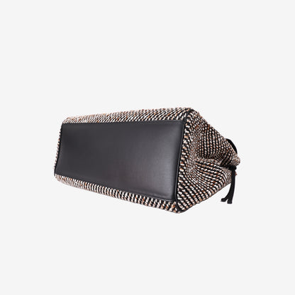 Chanel 26S Large Shopping Bag in Black and Ecru Tweed